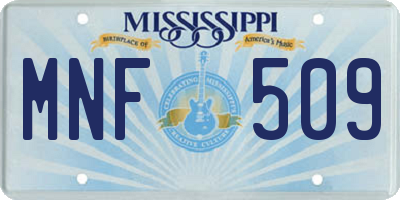 MS license plate MNF509