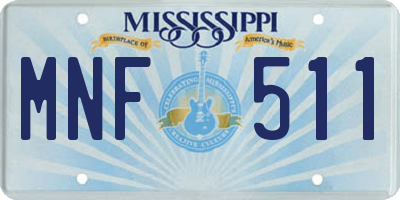 MS license plate MNF511