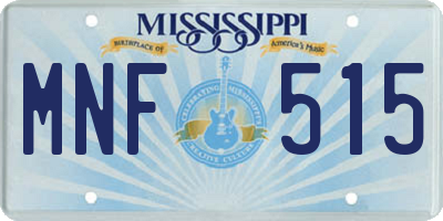 MS license plate MNF515