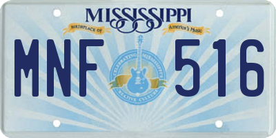 MS license plate MNF516