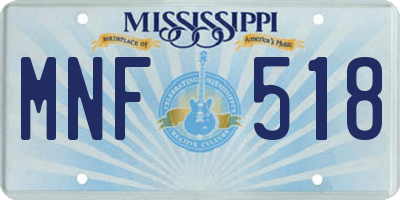 MS license plate MNF518