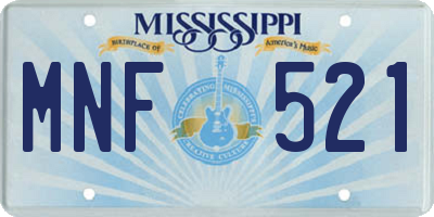 MS license plate MNF521