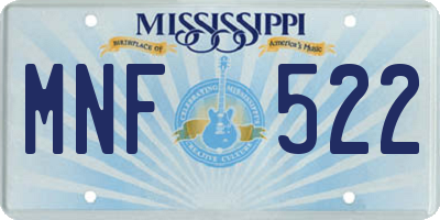 MS license plate MNF522