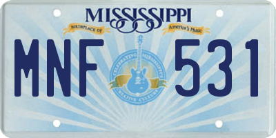 MS license plate MNF531
