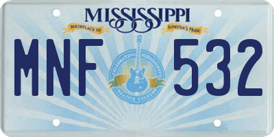 MS license plate MNF532