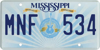 MS license plate MNF534