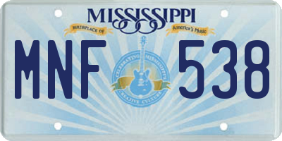 MS license plate MNF538