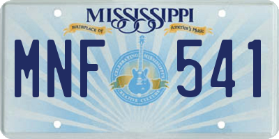 MS license plate MNF541