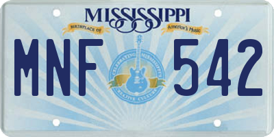 MS license plate MNF542