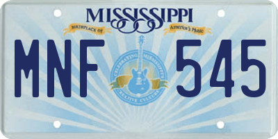 MS license plate MNF545