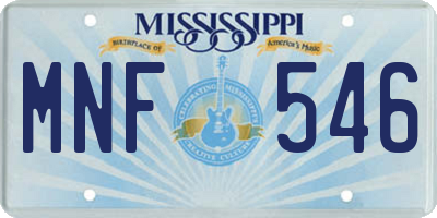 MS license plate MNF546