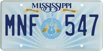 MS license plate MNF547