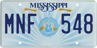 MS license plate MNF548