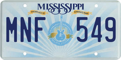 MS license plate MNF549