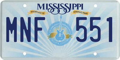 MS license plate MNF551
