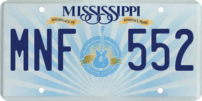 MS license plate MNF552