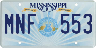 MS license plate MNF553