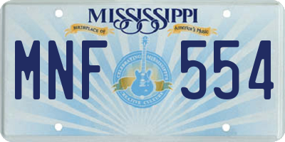 MS license plate MNF554
