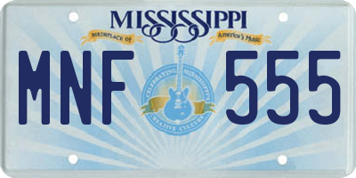 MS license plate MNF555