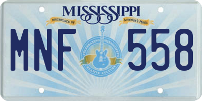 MS license plate MNF558