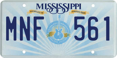 MS license plate MNF561