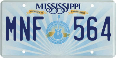 MS license plate MNF564