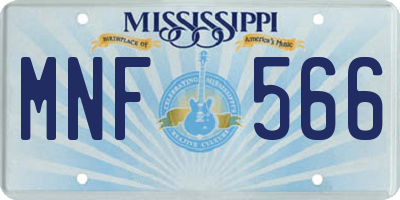 MS license plate MNF566