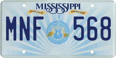 MS license plate MNF568