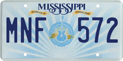 MS license plate MNF572