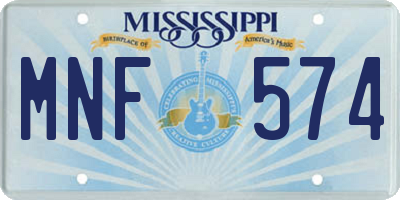 MS license plate MNF574