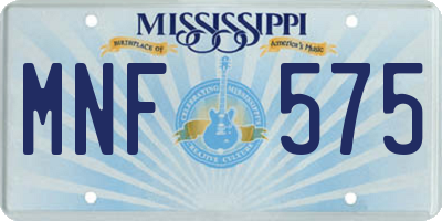MS license plate MNF575