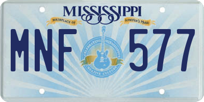 MS license plate MNF577