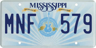 MS license plate MNF579