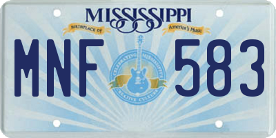 MS license plate MNF583