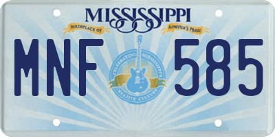 MS license plate MNF585