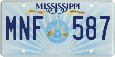 MS license plate MNF587