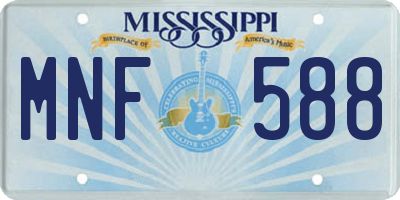 MS license plate MNF588