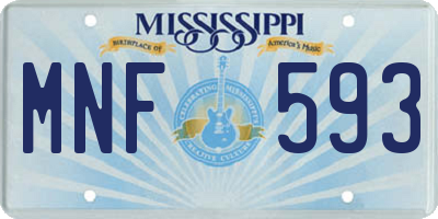 MS license plate MNF593