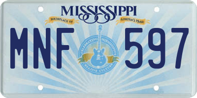 MS license plate MNF597