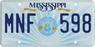 MS license plate MNF598