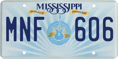 MS license plate MNF606