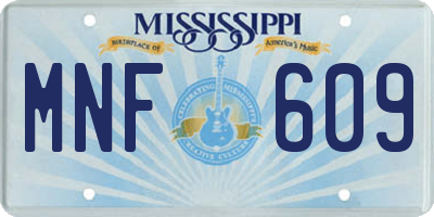 MS license plate MNF609