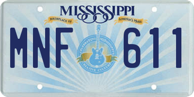 MS license plate MNF611