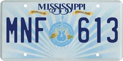 MS license plate MNF613