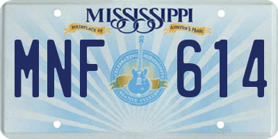 MS license plate MNF614