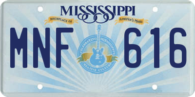 MS license plate MNF616