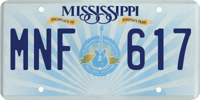 MS license plate MNF617