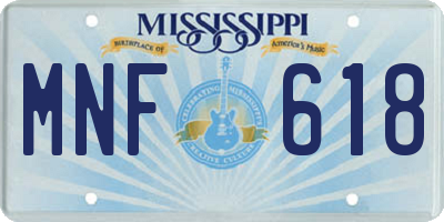 MS license plate MNF618