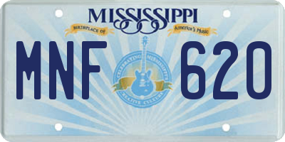 MS license plate MNF620