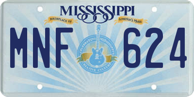 MS license plate MNF624